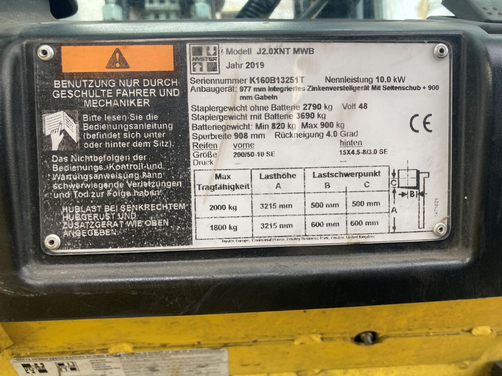 Hyster J 2.0 XNT LWB Elektro 3 Rad-Stapler agravis-stapler.de