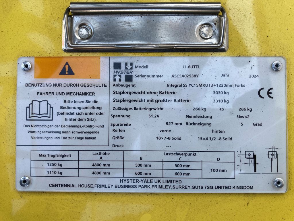 Hyster J 1.6 UTTL Elektro 3 Rad-Stapler agravis-stapler.de