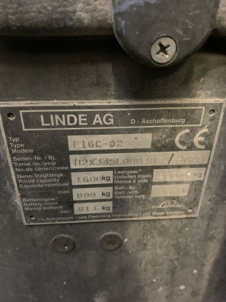 Linde E16C-02 Elektro 3 Rad-Stapler www.cemiat.com