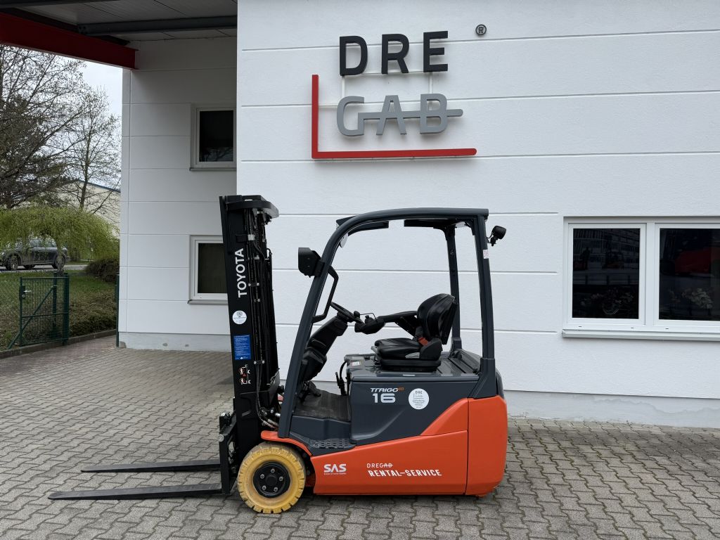 Toyota 8FBE16T Elektro 3 Rad-Stapler loeffler-gabelstapler.de