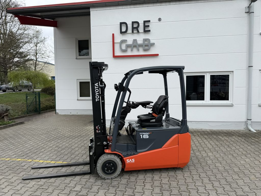 Toyota 8FBE16T Elektro 3 Rad-Stapler loeffler-gabelstapler.de