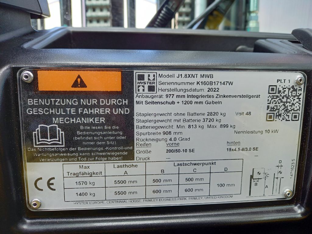 Hyster J 1.8XNT Elektro 3 Rad-Stapler www.eder-stapler.de Hyster J 1.8XNT Elektro 3 Rad-Stapler www.eder-stapler.de