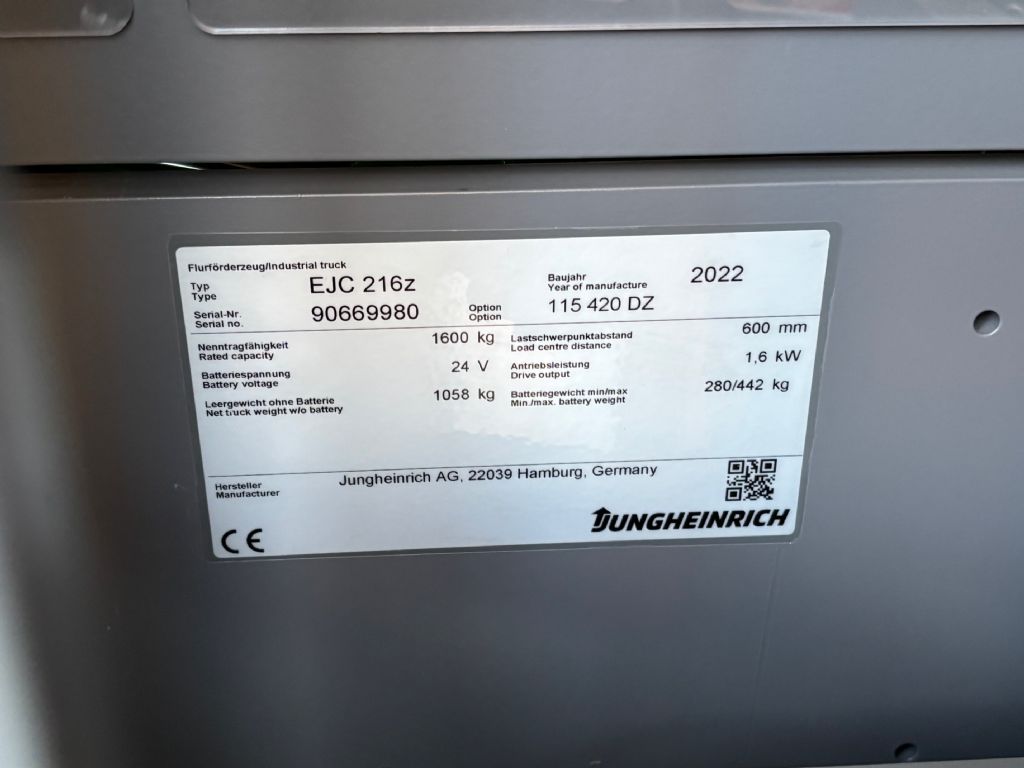 Jungheinrich EJC 216z Hochhubwagen 