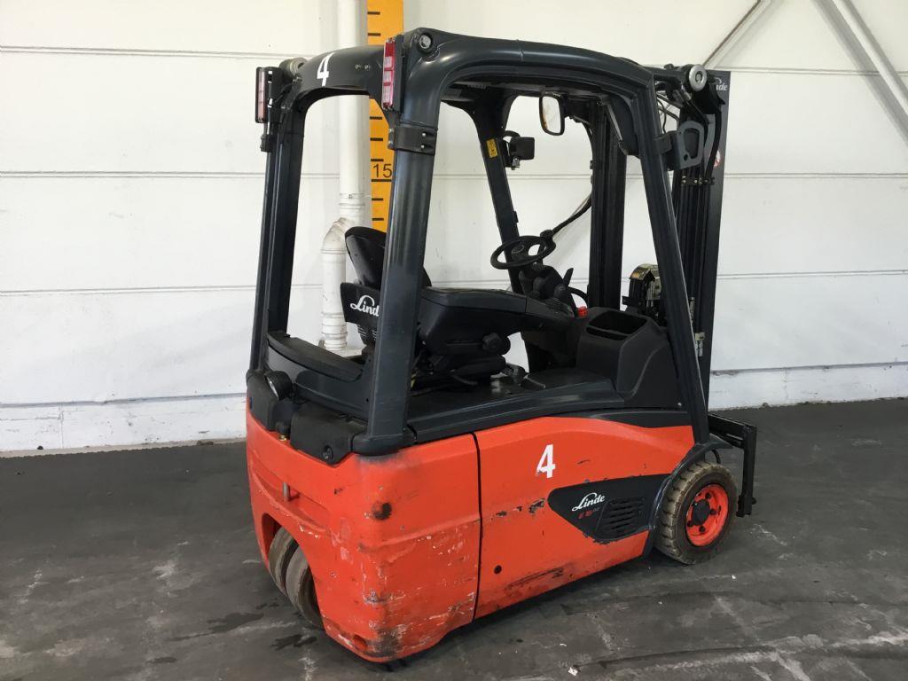 Linde-E16-02, aufgearbeitet mit neuer Batterie-Elektro 3 Rad-Stapler-www.gabelstapler-finger.com