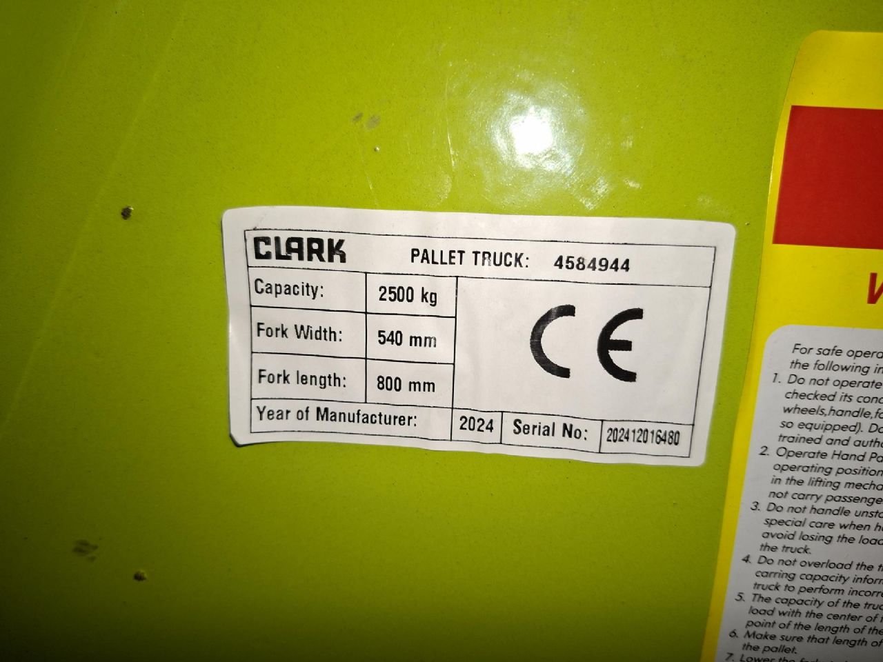 Clark-CPJ25 - 540X800 mm NEU-Handhubwagen-www.gabelstapler-finger.com