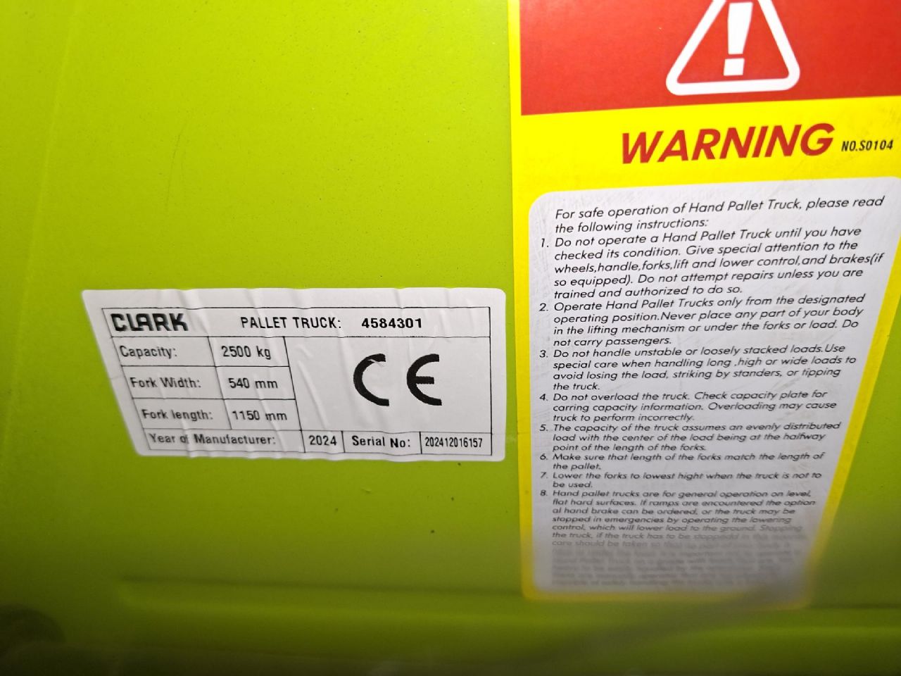 Clark-CPJ25 - 540X1150 mm *Neu-Handhubwagen-www.gabelstapler-finger.com