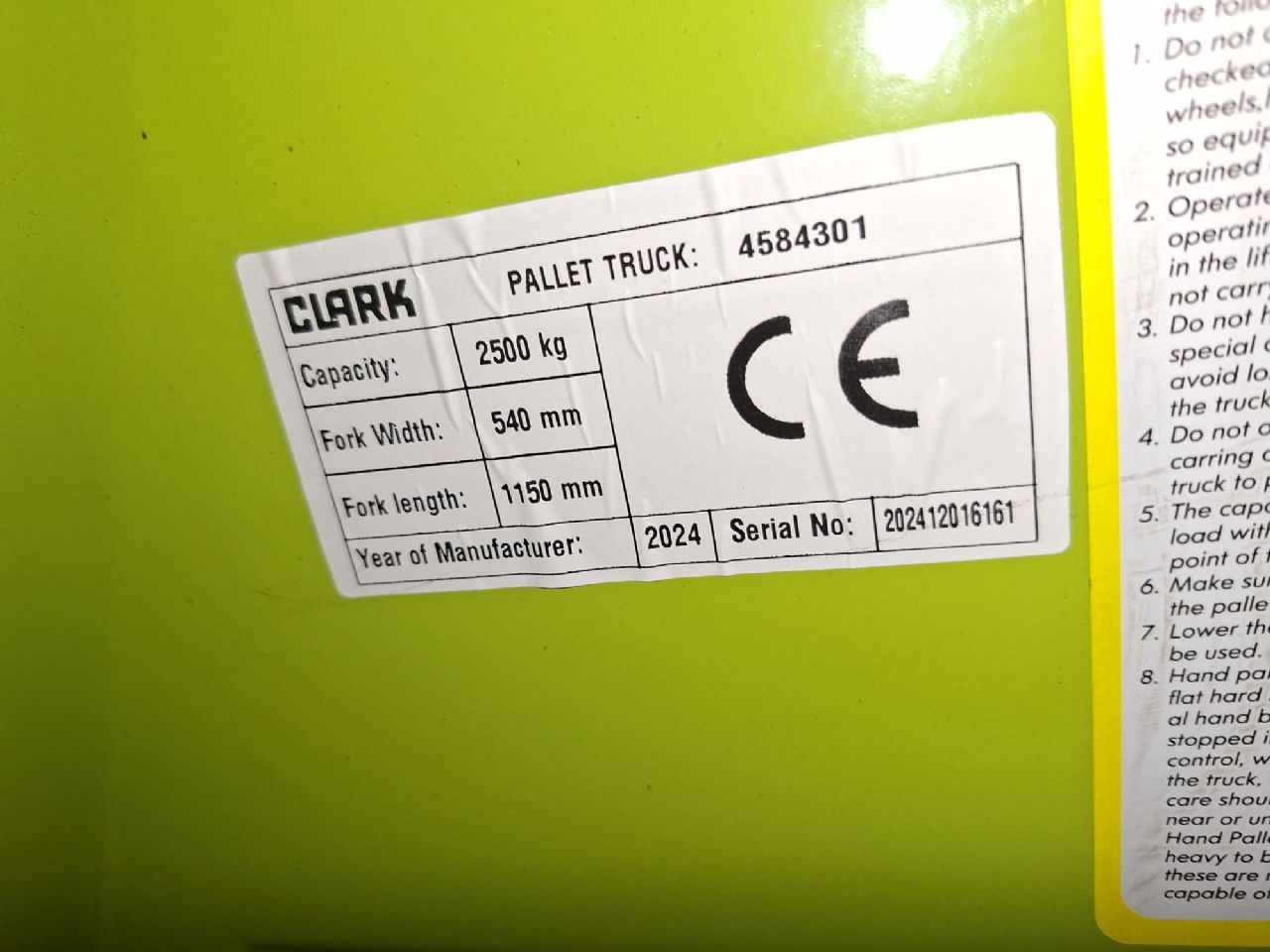 Clark-CPJ25 - 540X1150 mm *Neu-Handhubwagen-www.gabelstapler-finger.com
