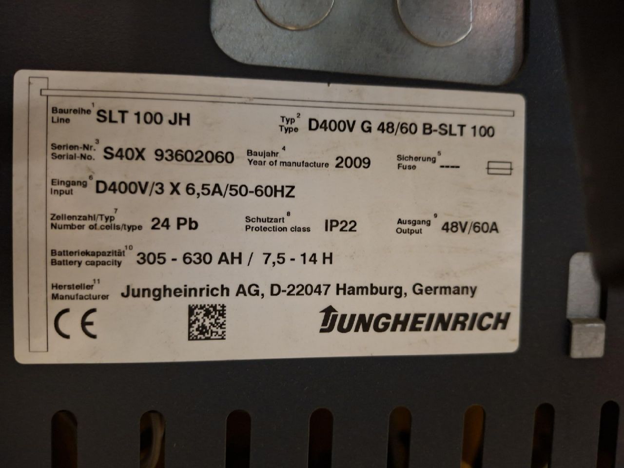Jungheinrich-Ladeger�t D400V G 48/60 B-SLT 100 Baureihe SLT 100 JH-Ladeger�t-www.gabelstapler-finger.com