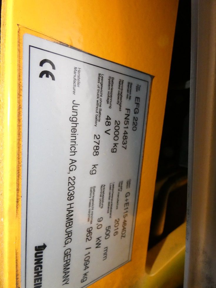 Jungheinrich EFG 220 Elektro 3 Rad-Stapler fischer-gabelstapler.de