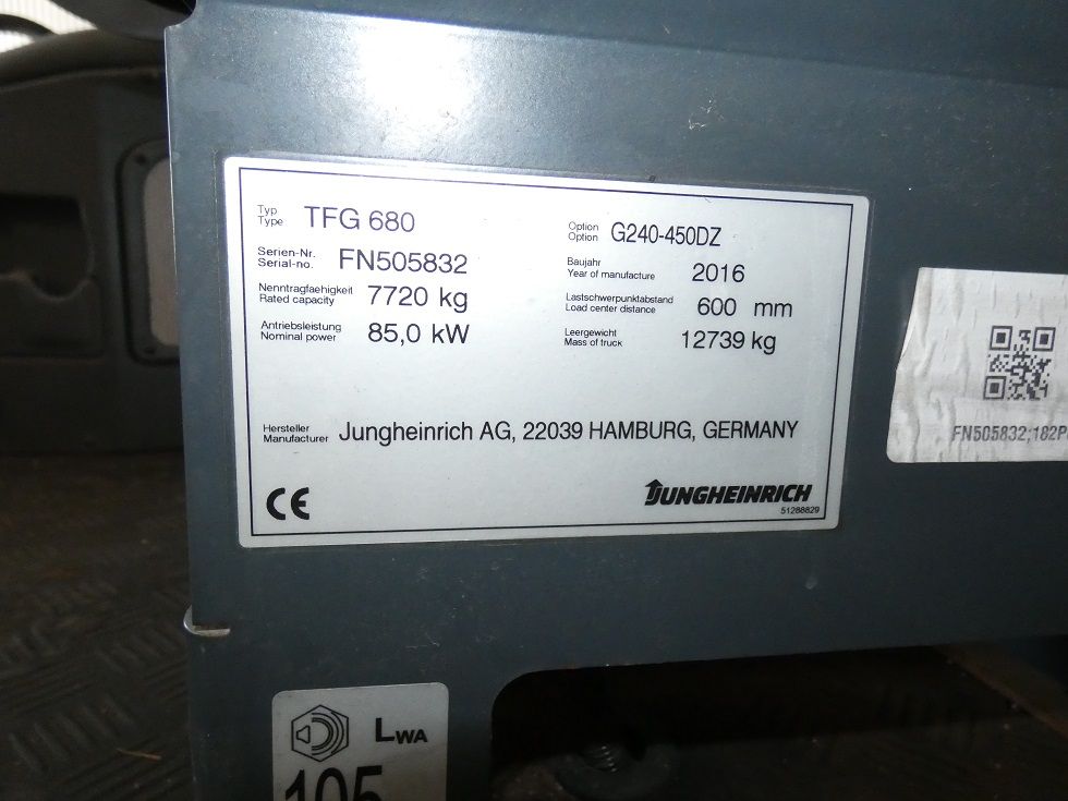 Jungheinrich TFG 680 Schwerlaststapler - Treibgas fischer-gabelstapler.de