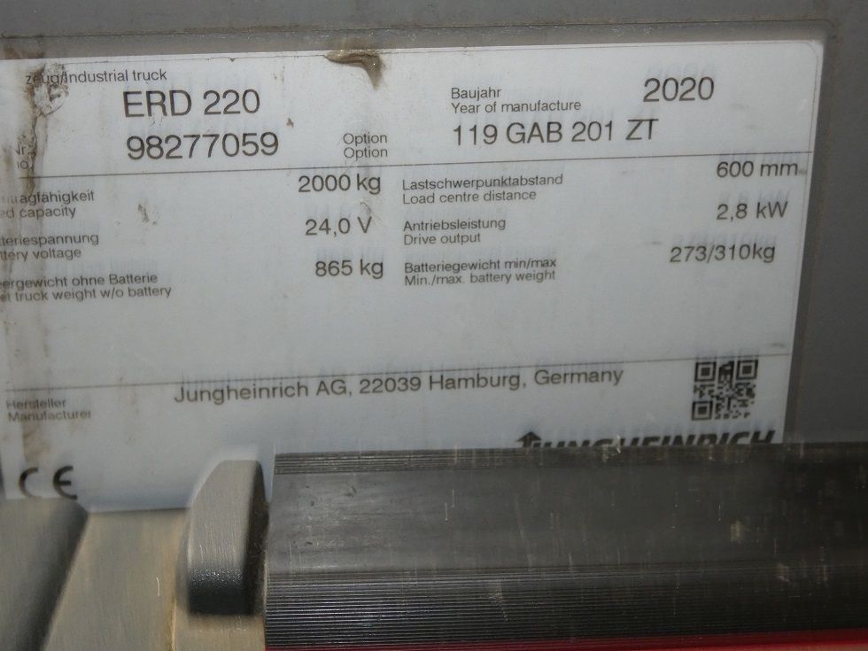 Jungheinrich ERD 220 - KPG 119 - 201 ZT Doppelstockstapler fischer-gabelstapler.de