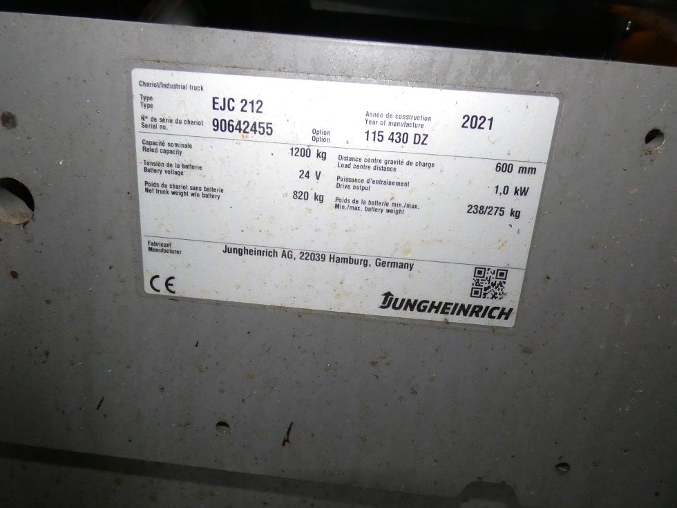 Jungheinrich EJC 212  Deichselstapler fischer-gabelstapler.de