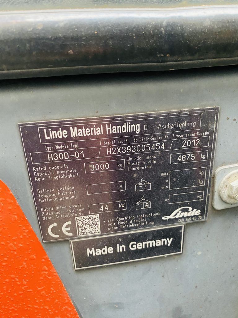 Linde-H 30 D-01 Kabine Triplex 6455mmm-Dieselstapler-www.fleischmann-foerdertechnik.de