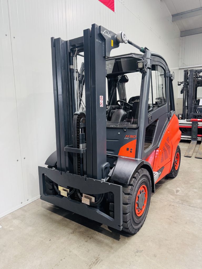 Linde-H 50 D-02/600 EVO 3B Kabine Triplex -Dieselstapler-www.fleischmann-foerdertechnik.de