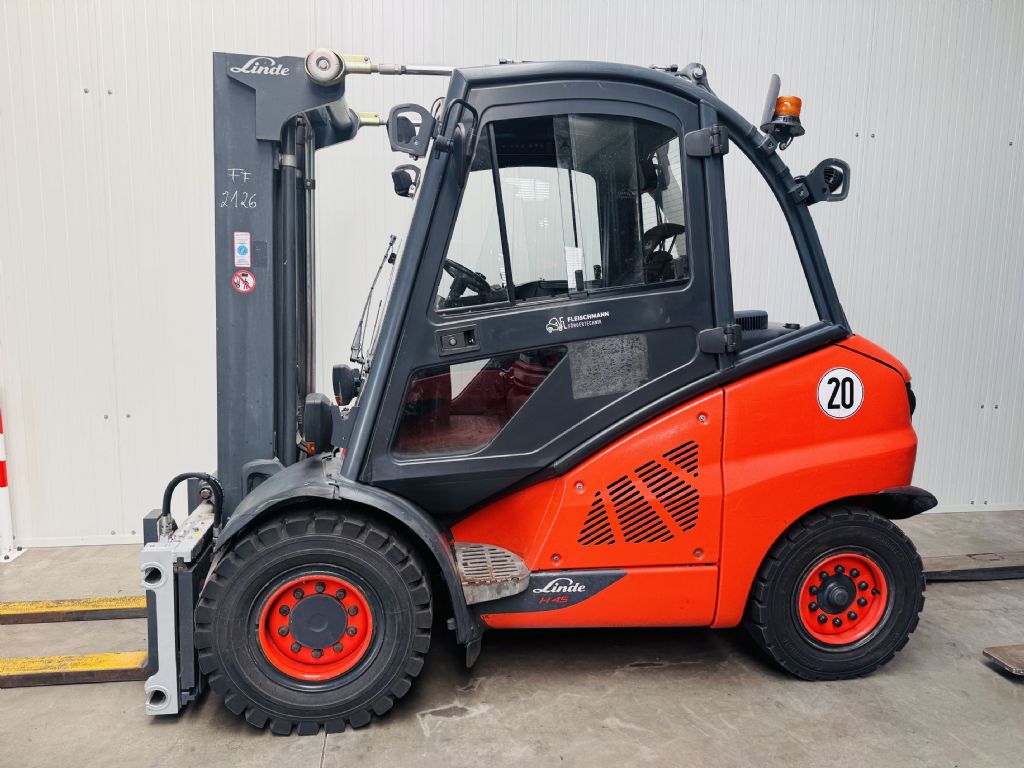 Linde-H 45 D-01 Kabine Triplex ZVG STVO-Dieselstapler-www.fleischmann-foerdertechnik.de
