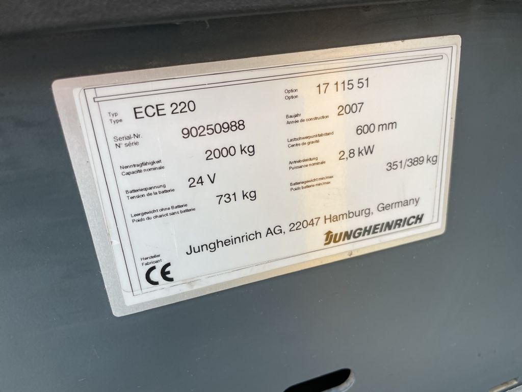 Jungheinrich ECE 220 Baujahr 2007 Stunden 8038 / Akku 2016 Niederhubkommissionierer www.gst-logistic.com Jungheinrich ECE 220 Baujahr 2007 Stunden 8038 / Akku 2016 Niederhubkommissionierer www.gst-logistic.com