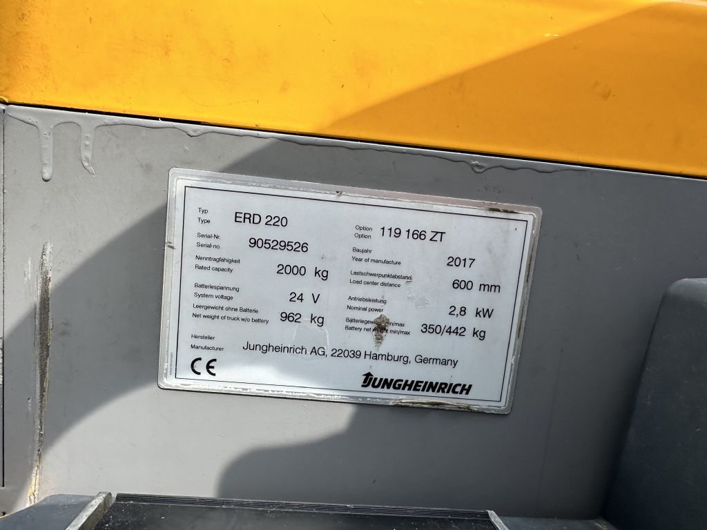 Jungheinrich ERD 220 Baujahr 2017/HH 1660/Akku 2017 / Initialhub Hochhubwagen www.gst-logistic.com Jungheinrich ERD 220 Baujahr 2017/HH 1660/Akku 2017 / Initialhub Hochhubwagen www.gst-logistic.com