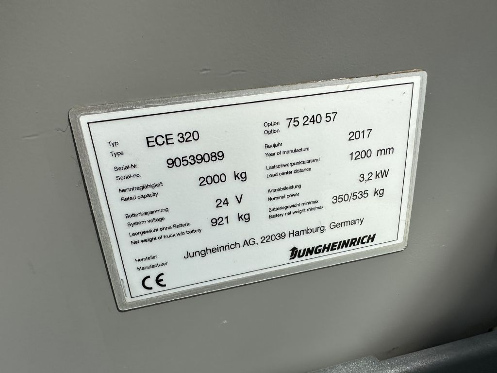 Jungheinrich ECE 320 Baujahr 2017 / Stunden 3672 / Top Zustand Niederhubkommissionierer www.gst-logistic.com Jungheinrich ECE 320 Baujahr 2017 / Stunden 3672 / Top Zustand Niederhubkommissionierer www.gst-logistic.com