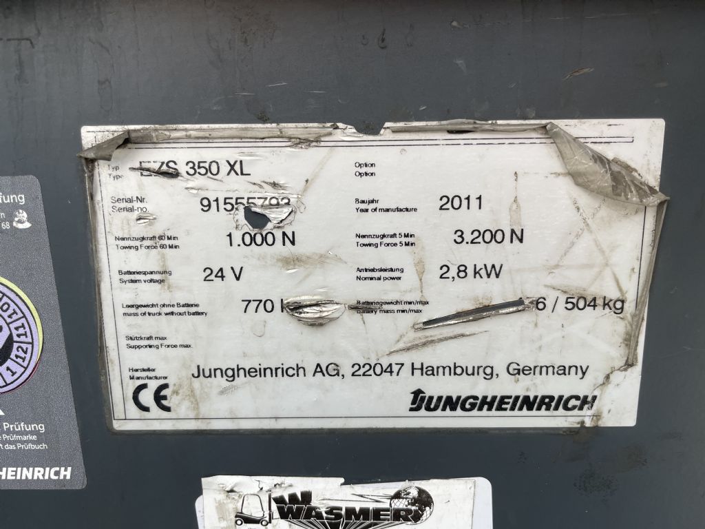 Jungheinrich EZS 350 XL Baujahr 2011 Stunden 8662 Akku 2018  Schlepper www.gst-logistic.com
