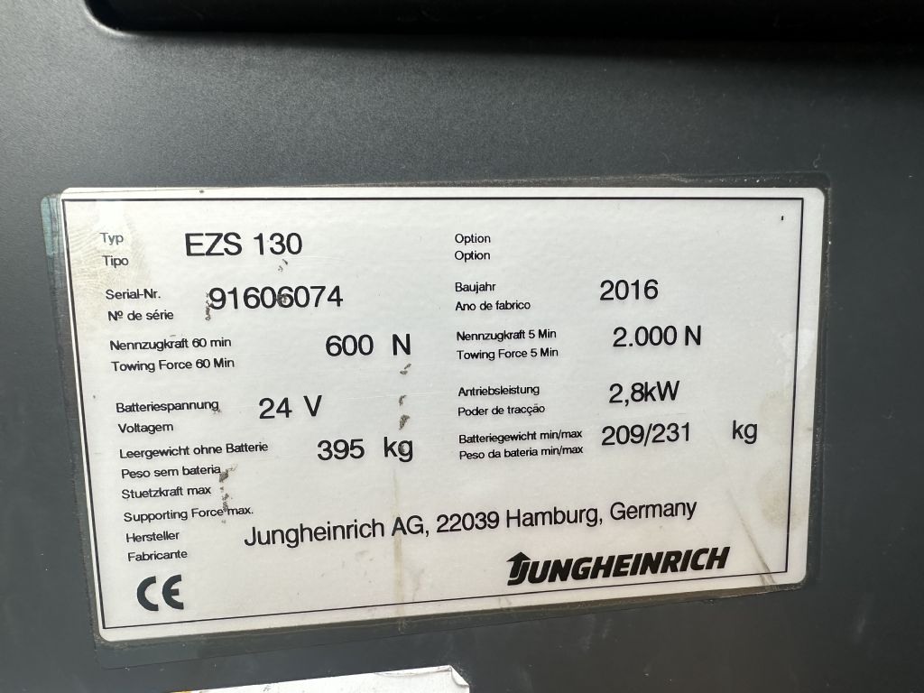 Jungheinrich EZS 130 Baujahr 2016 Stunden 5293 Schlepper Schlepper www.gst-logistic.com