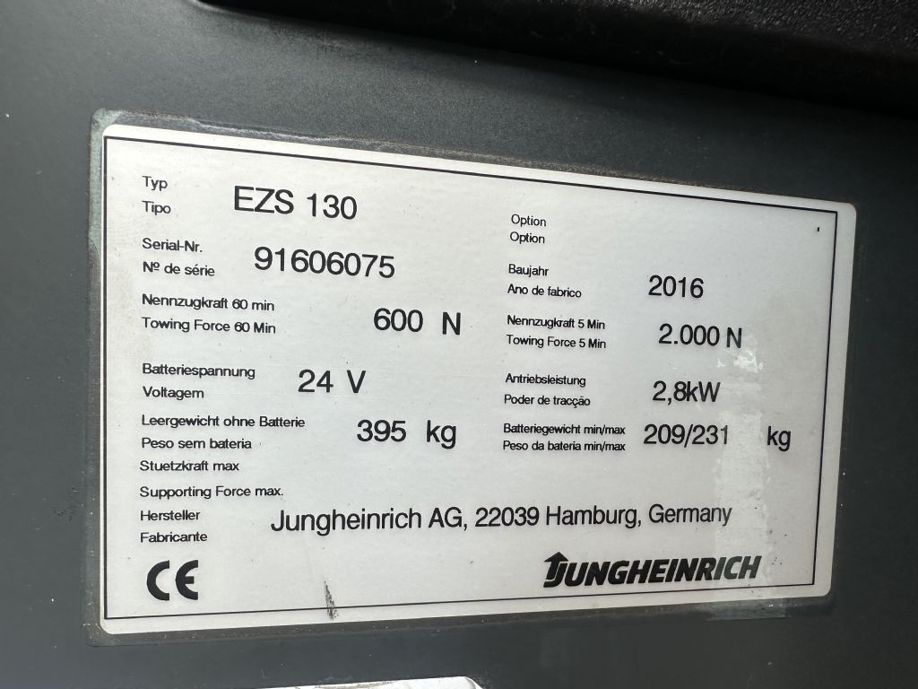 Jungheinrich EZS 130 Baujahr 2016 Stunden 5137 Schlepper Schlepper www.gst-logistic.com