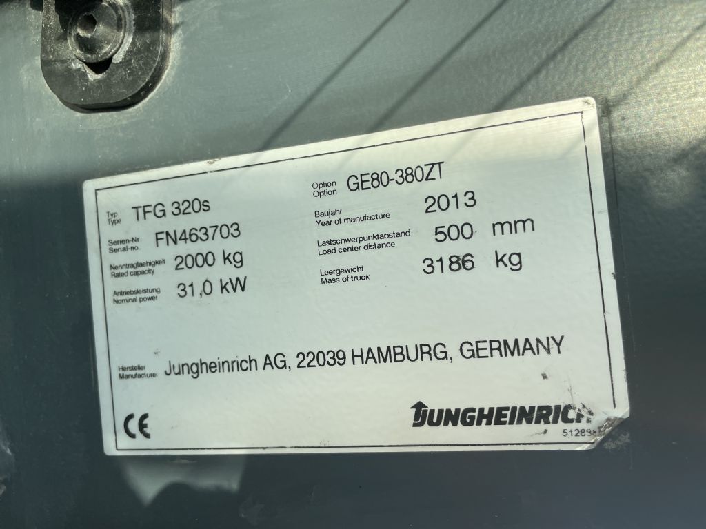 Jungheinrich TFG 320s Baujahr 2013 /Stunden 10034/ HH 4500 Treibgasstapler www.gst-logistic.com