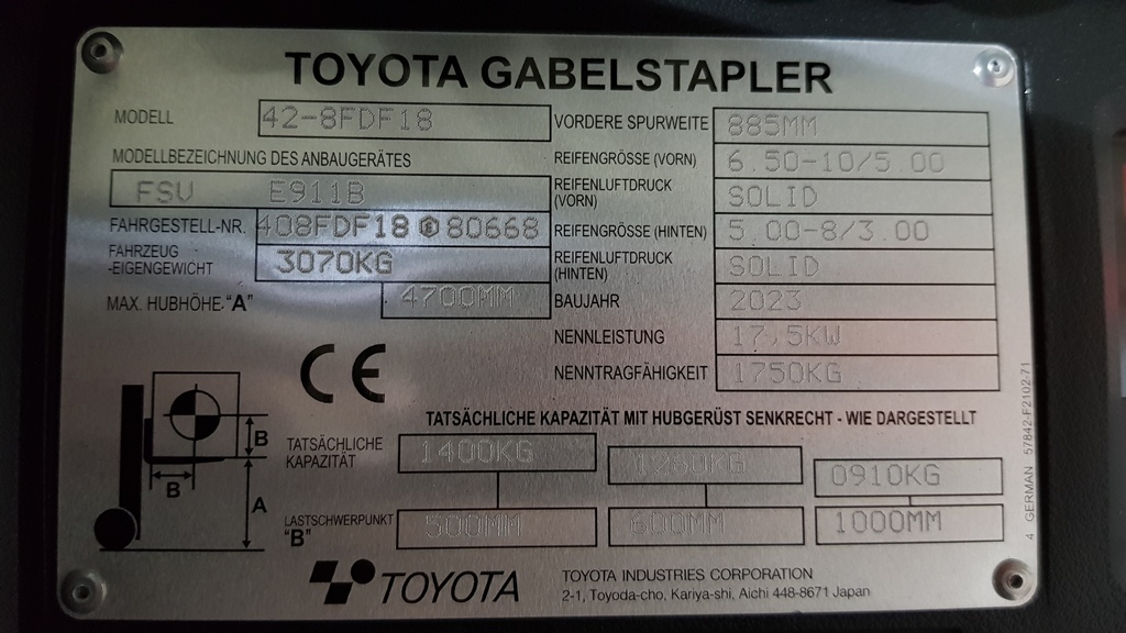 Toyota 42-8FDF18 Dieselstapler www.heinbockel-gabelstapler.de