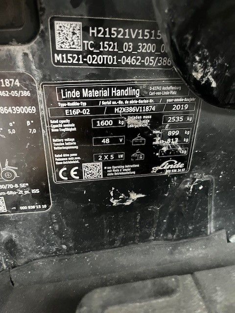 Linde E16P-02 Electric 4-wheel forklift www.ihgroup.be Linde E16P-02 Electric 4-wheel forklift www.ihgroup.be