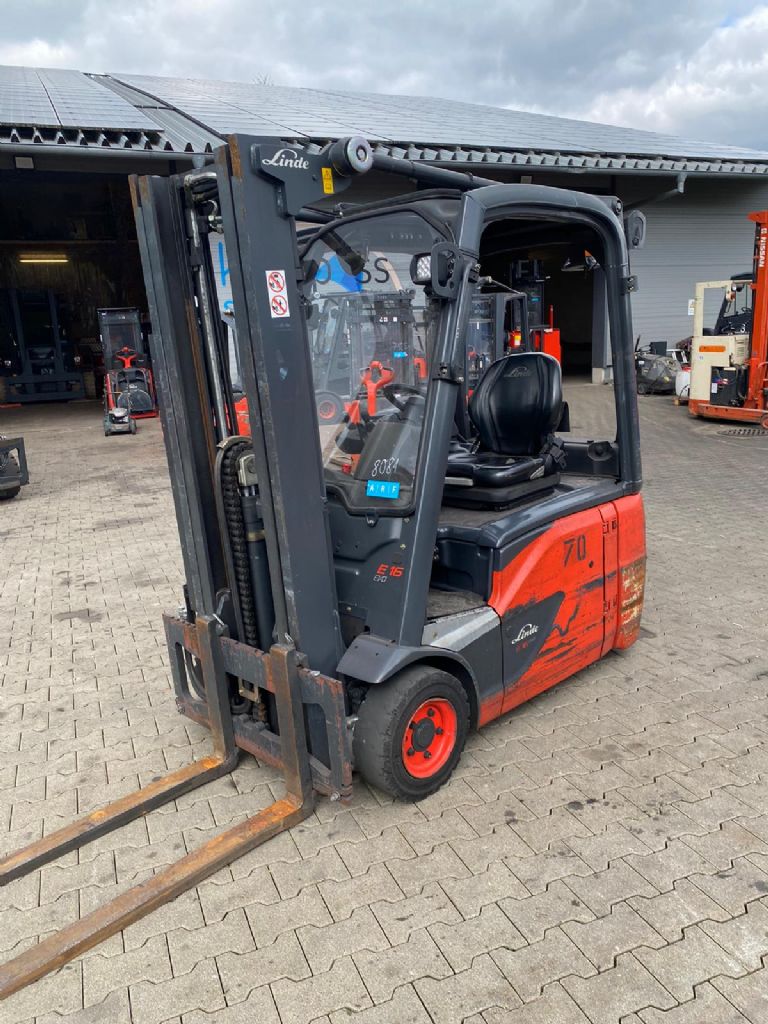 Linde E 16-02 Electric 3-wheel forklift www.kompass-stapler.de