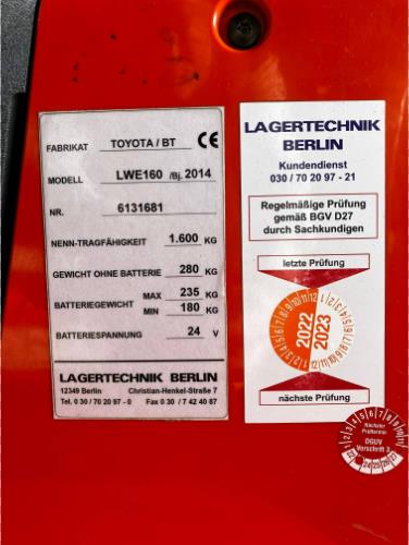 BT LWE160 - Levio Niederhubwagen www.lagertechnik-berlin.de