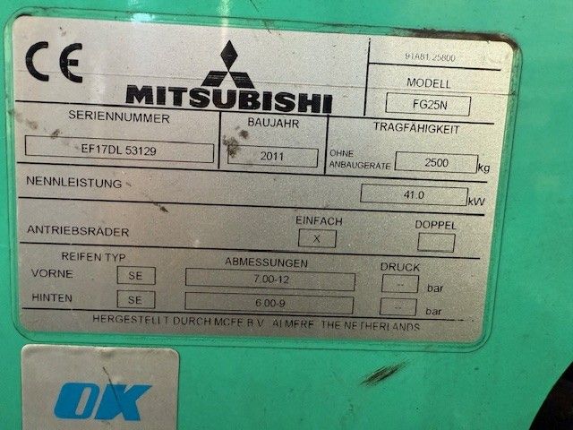 Mitsubishi-FG 25 N-Treibgasstapler www.l-l-gabelstapler.de