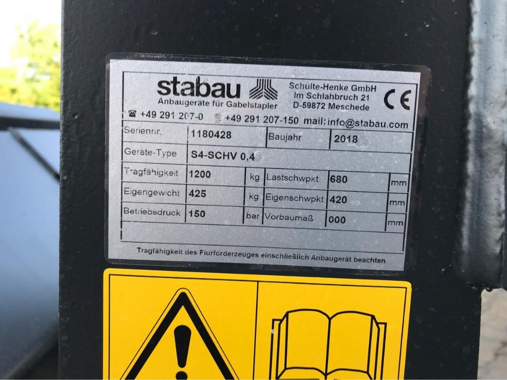 Stabau S4-SCHV 0,4 / Neu Hydraulic scoops www.mengel-gabelstapler.de