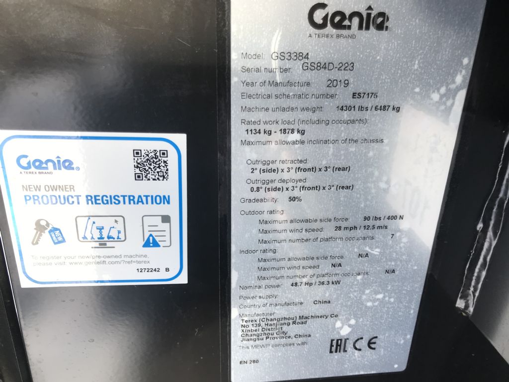 Genie-GS 3384 RT-Scherenarbeitsbhne-www.staplertechnik.at