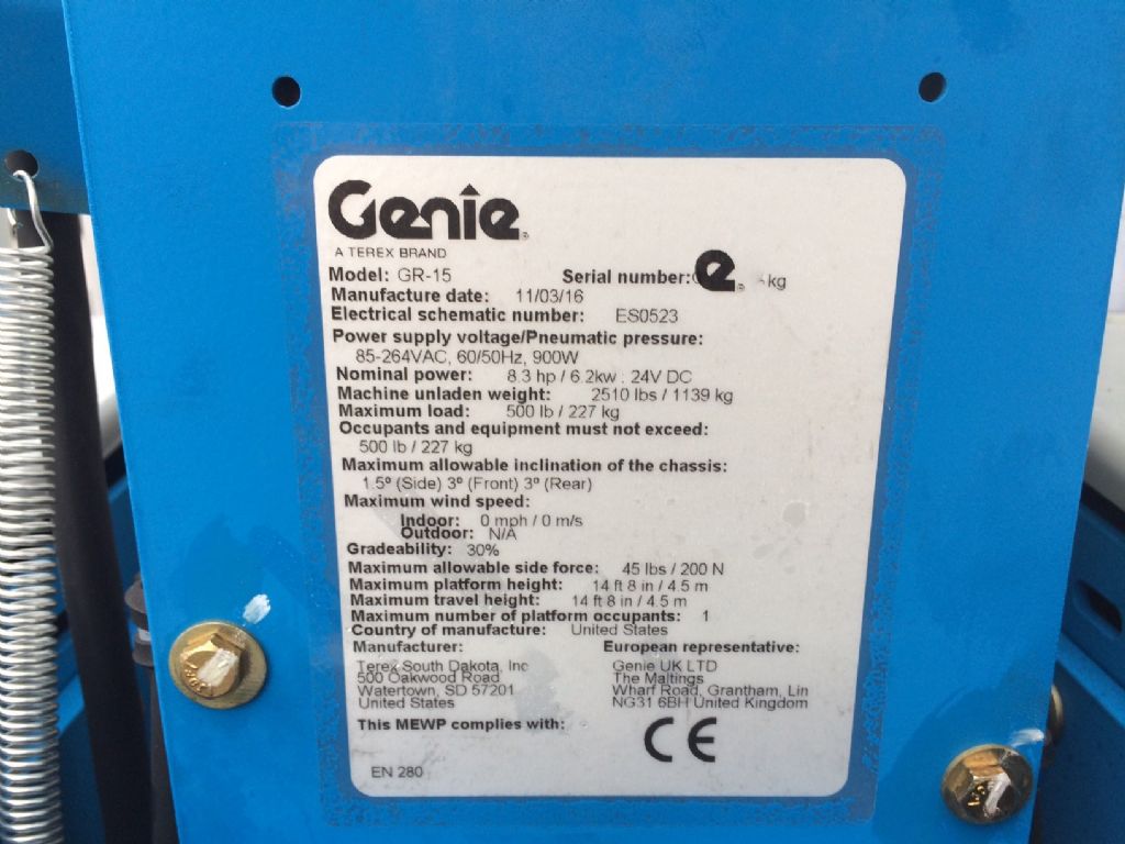 Genie-GR 15-Senkrecht Hebebhne-www.staplertechnik.at