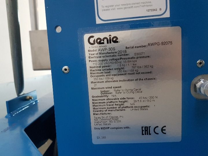 Genie-AWP 30S-Senkrecht Hebebhne-www.staplertechnik.at