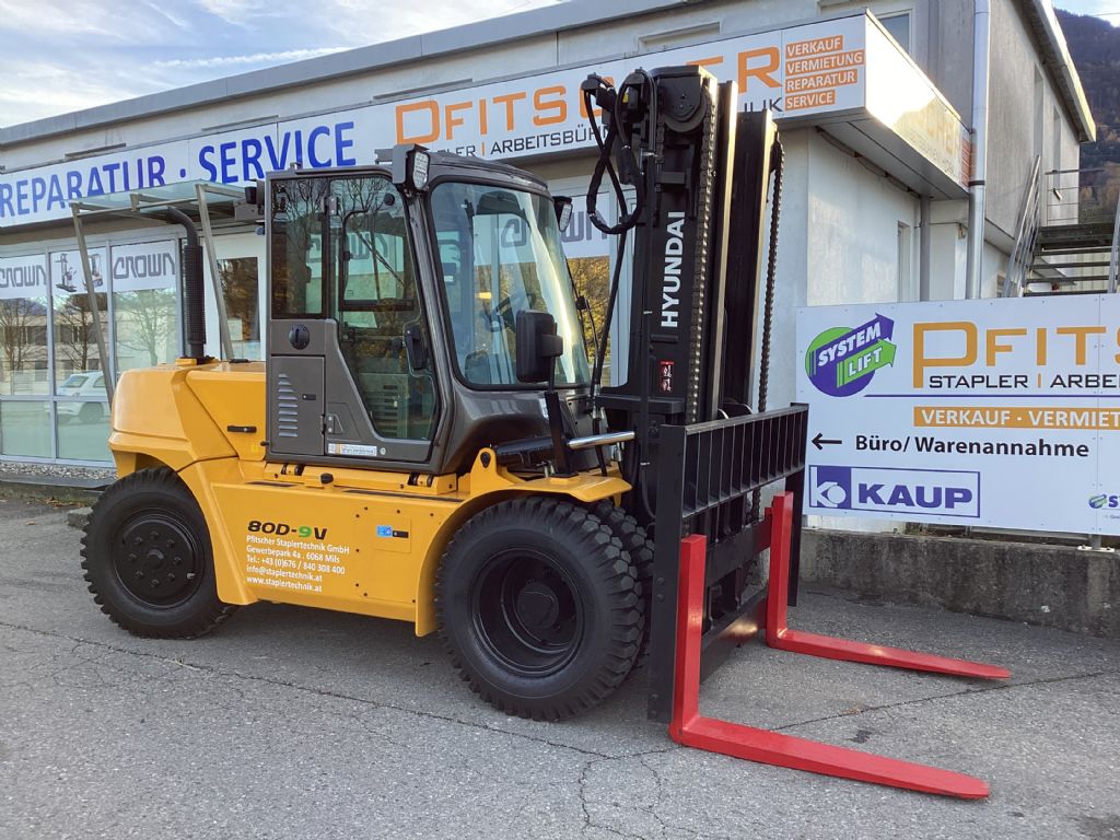 Hyundai 80D-9V Diesel Forklift www.staplertechnik.at