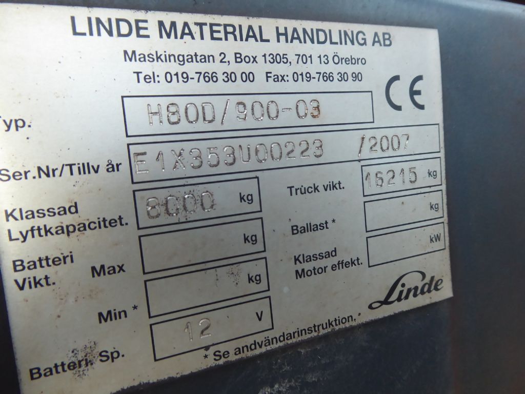 Linde H80D/900-03 Dieselstapler www.zeidlerstapler.at