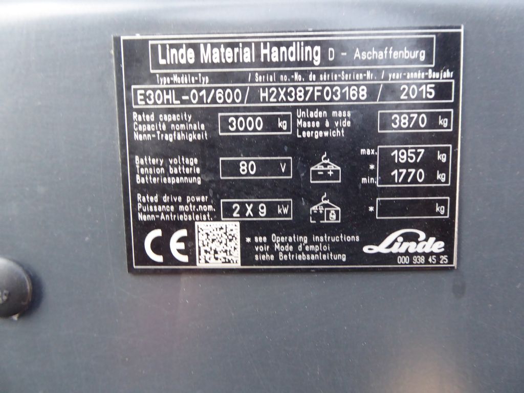 Linde E30HL-01/600 Elektro 4 Rad-Stapler www.zeidlerstapler.at