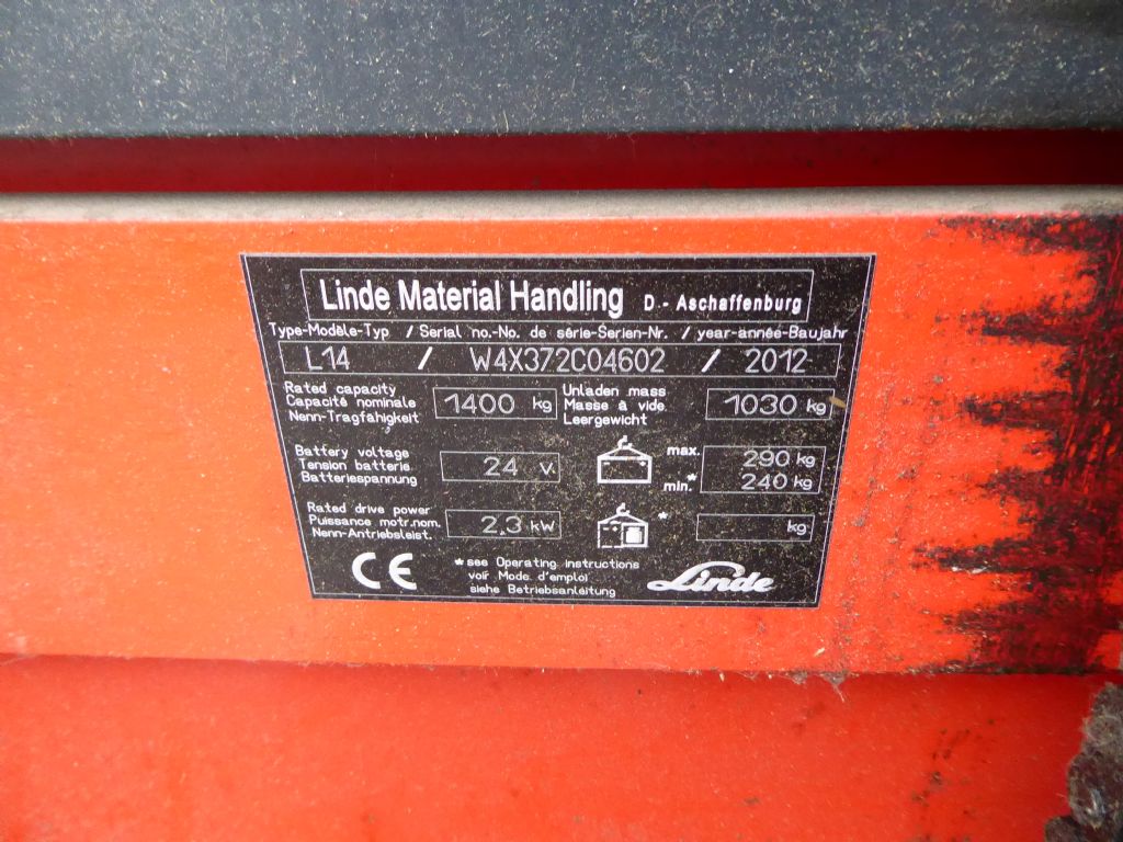Linde L14 Hochhubwagen www.rs-staplertechnik.de