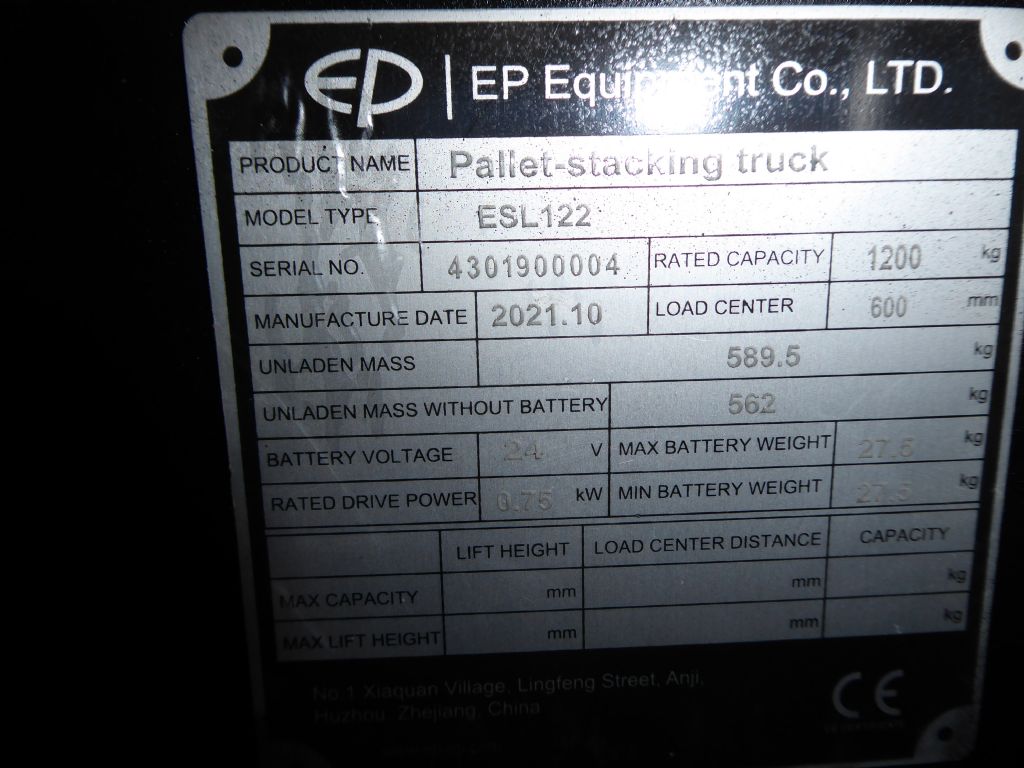 EP EP Equipment ESL122 Hochhubwagen www.rs-staplertechnik.de