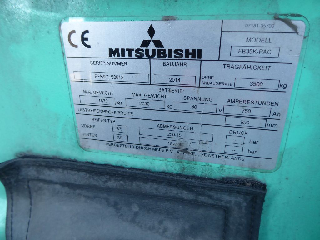 Mitsubishi FB35K-PAC Elektro 4 Rad-Stapler www.zeidlerstapler.at