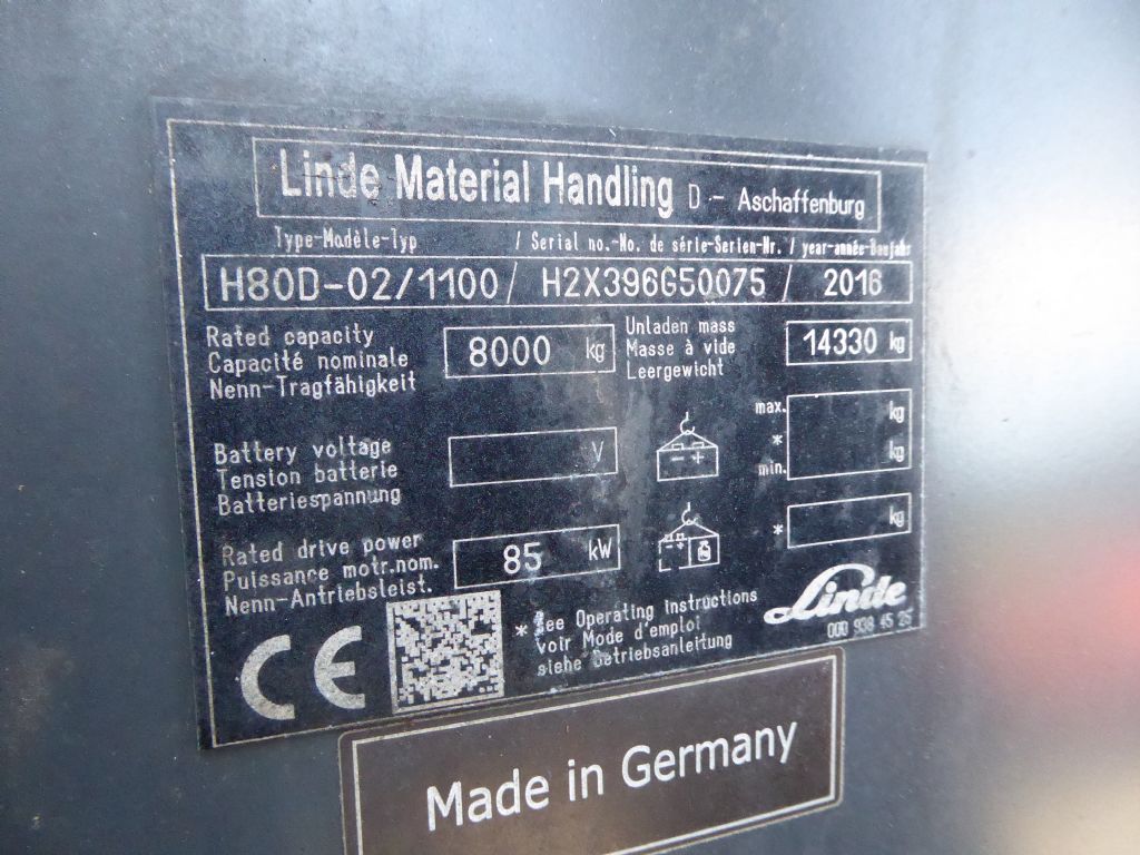 Linde H80D-02/1100 Dieselstapler www.zeidlerstapler.at