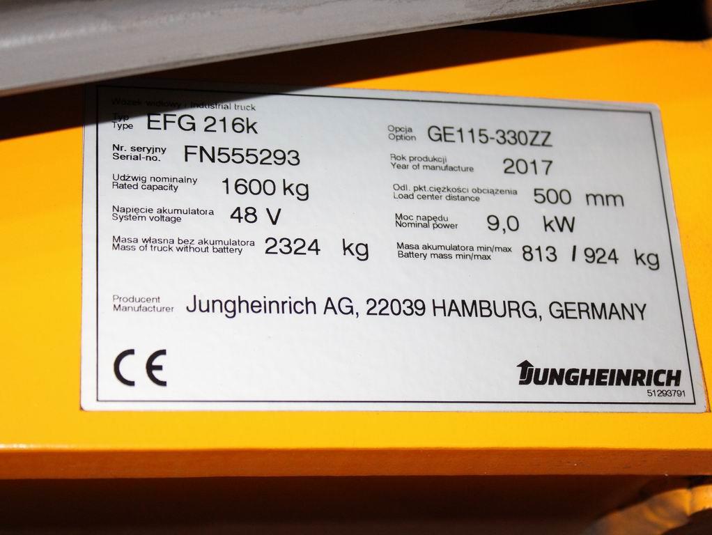Jungheinrich EFG 216k GE115-330ZZ Elektro 3 Rad-Stapler www.richter-gabelstapler.de