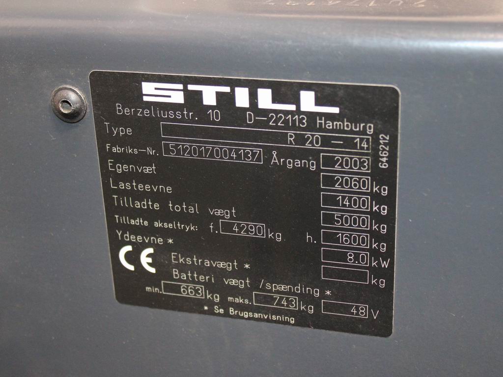 Still R 20-14 2017 Elektro 3 Rad-Stapler www.richter-gabelstapler.de Still R 20-14 2017 Elektro 3 Rad-Stapler www.richter-gabelstapler.de