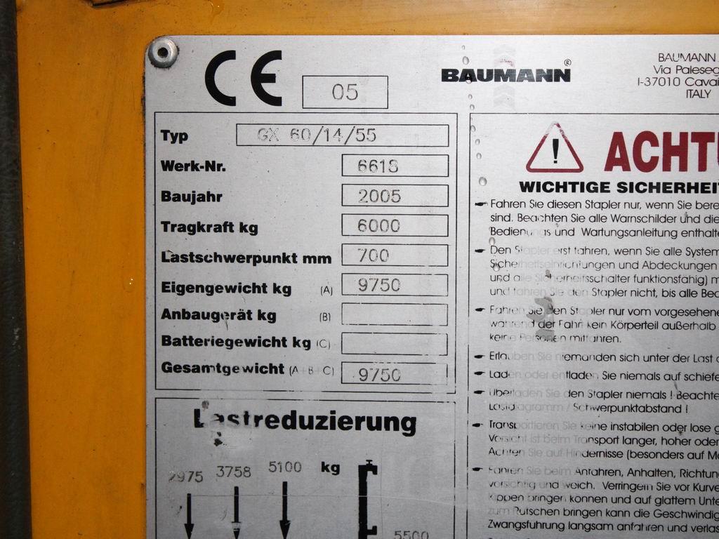 Baumann GX 60/14/55 Seitenstapler www.richter-gabelstapler.de