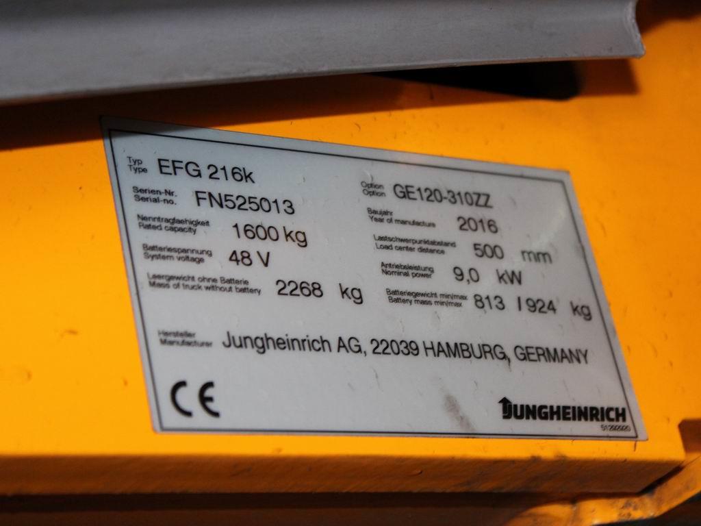 Jungheinrich EFG 216k  GE120-310ZZ Elektro 3 Rad-Stapler www.richter-gabelstapler.de