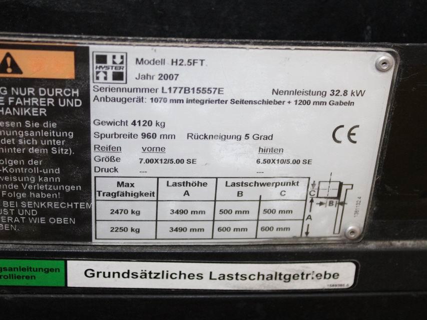 Hyster H 2.5 FT  LPG Treibgasstapler www.richter-gabelstapler.de