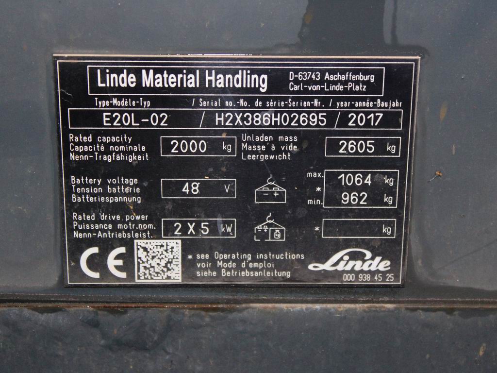 Linde E 20 L-02 386 Elektro 3 Rad-Stapler www.richter-gabelstapler.de Linde E 20 L-02 386 Elektro 3 Rad-Stapler www.richter-gabelstapler.de