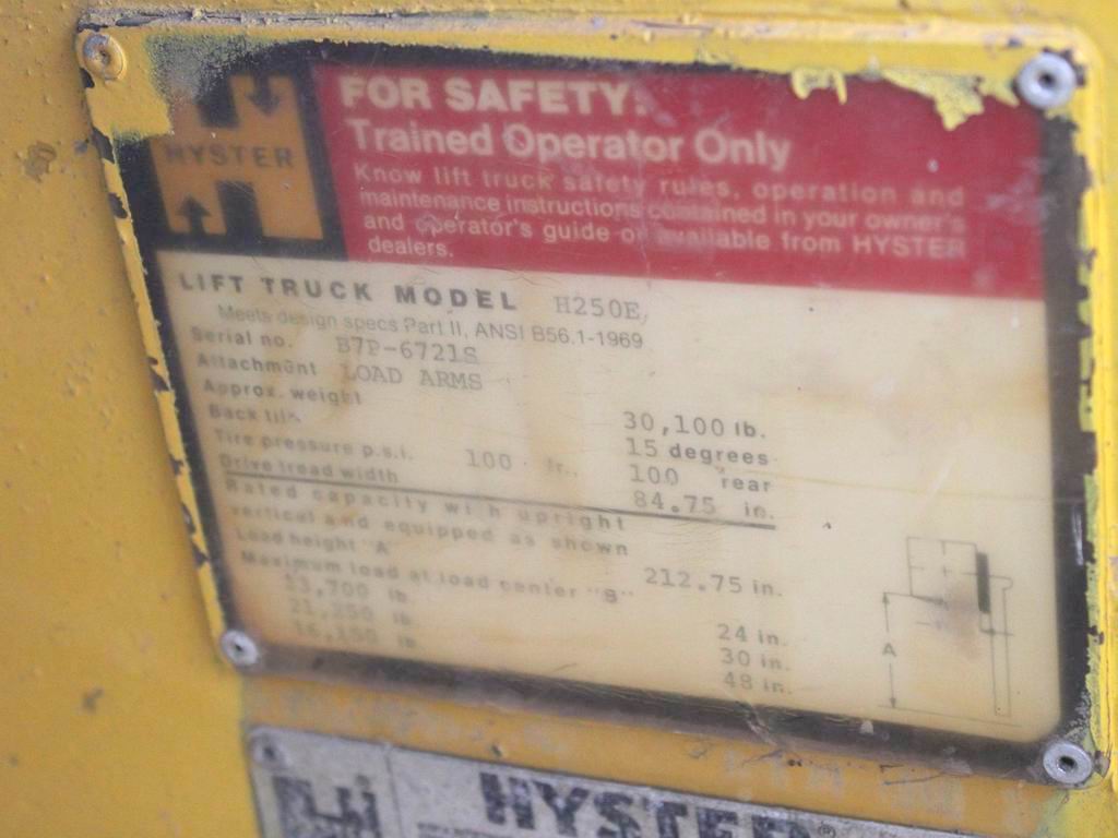 Hyster H 250 E Diesel Forklift Telescopic Diesel | Used forklift trucks:  Richter Forklifts