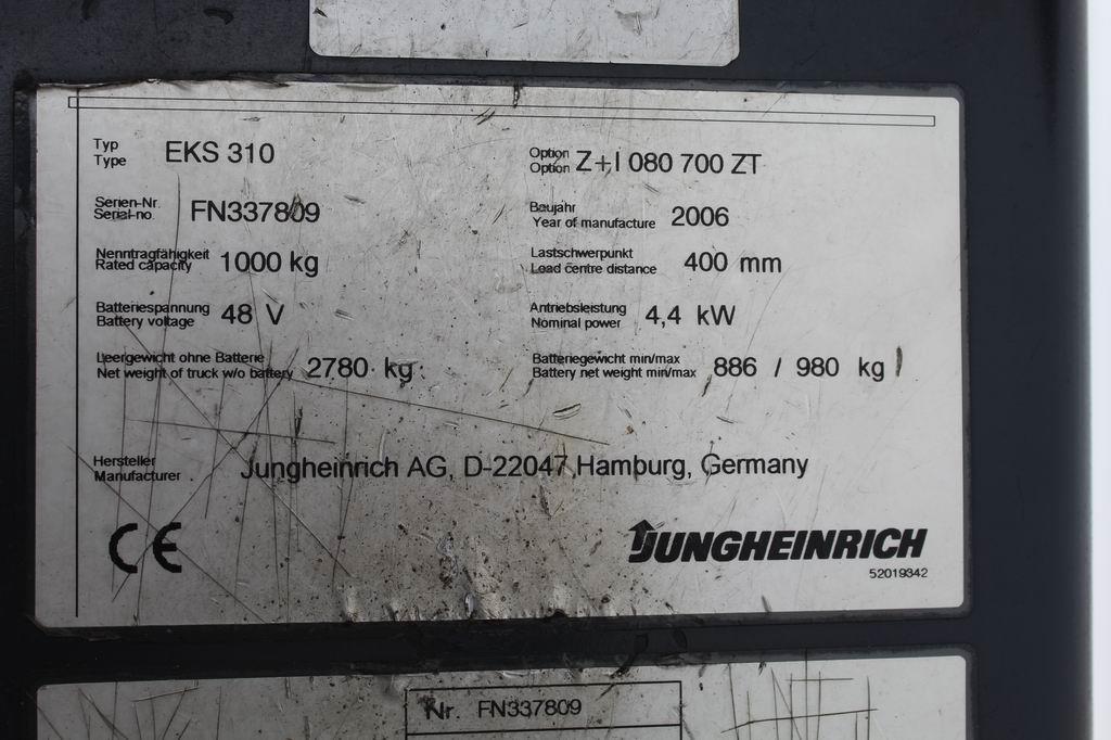 Jungheinrich EKS 310 Z+I080-700ZT Hochhubkommissionierer www.richter-gabelstapler.de